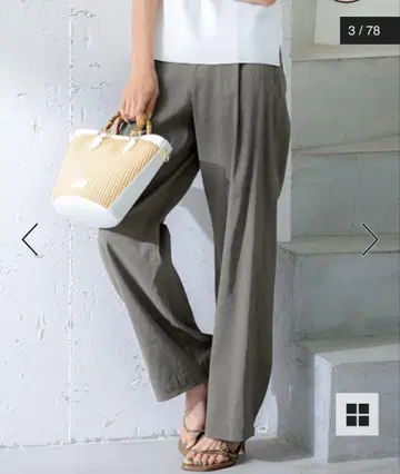 23구 세탁 가능한 린넨 레이온 스트레치 드로스트 팬츠 36