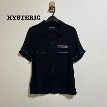 HYSTERIC 로고 자수 오픈 카라 셔츠 90s
