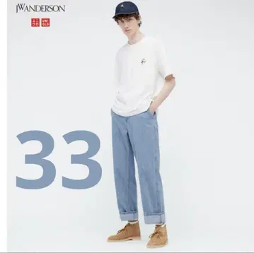 유니클로 JWANDERSON 와이드 핏 스트레이트 청바지 스트라이프