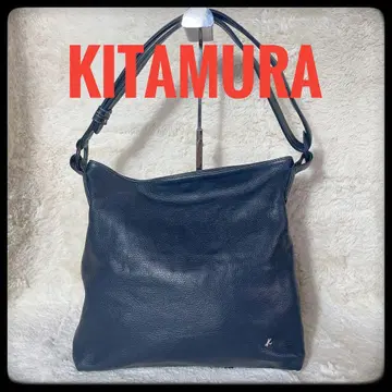 kitamura 키타무라 가죽 숄더백 네이비