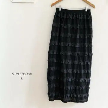 STYLEBLOCK 프릴 자카드 티셔츠 내로우 스커트 1529