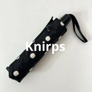 Knirps 블랙 도트 접이식 우산 Knirps