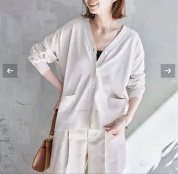 택 포함 미사용 새상품 SLOBE IENA 아이스 코튼 V넥 가디건