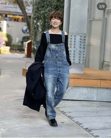 윔 가젯 데님 오버롤 데미지 가공 살로펫