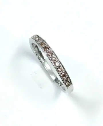 K10WG 핑크 다이아몬드 하프 이터니티 반지 0.22ct 12호