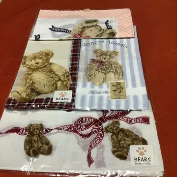 새상품 BEARS 테디베어 손수건 4종 세트