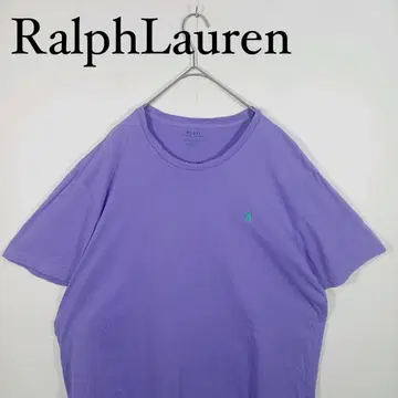 Ralph Lauren 퍼플 무지 티셔츠 로고 자수 XL