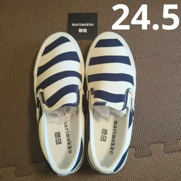 유니클로 마리메코 캔버스 슬립온 네이비 24.5
