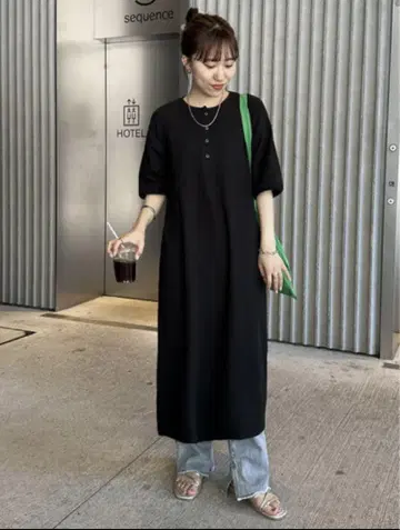 새상품 디스코트 반지 도트 빅 반팔 원피스