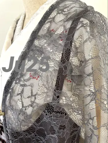 얇은 겉옷 Ju-25 그레이 러셀 레이스 모몽가 코트 기모노 긴 겉옷