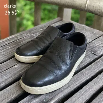 클락스 슬립온 스니커즈 (26.5cm) 사이드 고어 블랙 주름 가죽