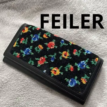 FEILER 페이러 지갑 장지갑 꽃무늬 블랙