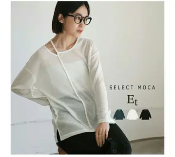 이번 시즌 SELECT MOCA Et 비대칭 넥 시어 탑