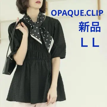 OPAQUE.CLIP 셔링 페플럼 블라우스 LL