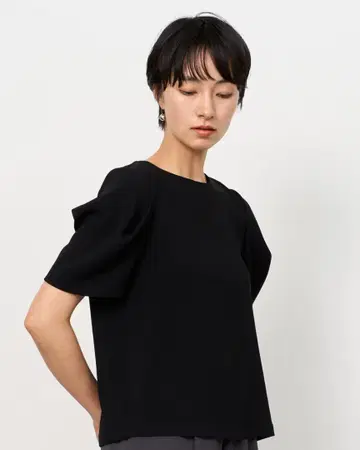 SOEJU 소주 어깨 턱 블라우스 풀오버 블랙