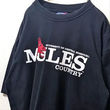 캠퍼스 원 뮬 컨트리 로고 티셔츠 블랙 검정 L 구제 의류