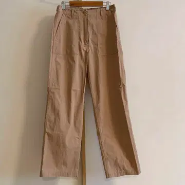 NOTHING WRITTEN 베이지 와이드 레그 치노 팬츠