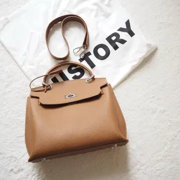 새상품급 JISTORY 핸드백 숄더 소가죽 카멜