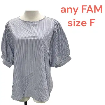 애니팜 스트라이프 셔츠 블라우스 파랑 화이트 미사용 새상품 size F