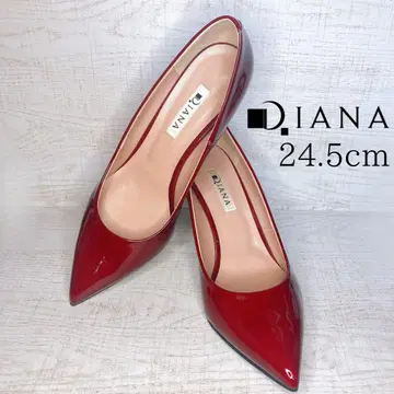 컨디션 최상] 다이애나 24.5cm 에나멜 펌프스 버건디 힐 8cm
