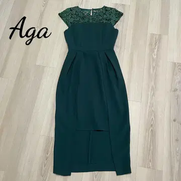 Aga 아가 레이스 디자인 심메트리 드레스 원피스 그린 9호