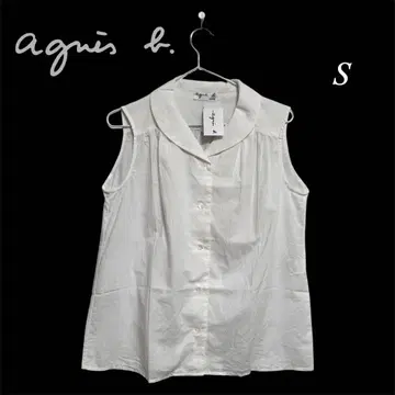 택 포함 agnis b. 화이트 슬리브리스 셔츠 40