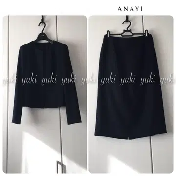ANAYI 스커트 수트 셋업 38 네이비