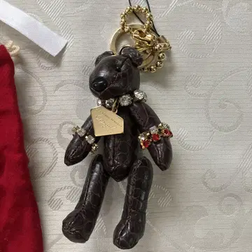 컨디션 최상 가죽 쥬얼스 크로커다일 베어 참
