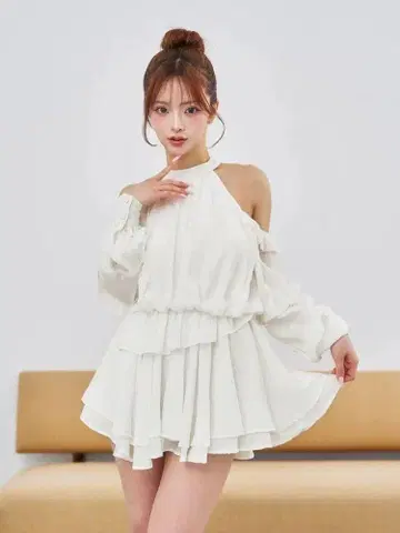 Darich 볼륨 쉬폰 미니 원피스 0
