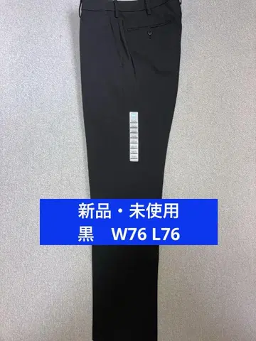 새상품 유니클로 감동 팬츠 울라이크 블랙 허리 76 길이 76