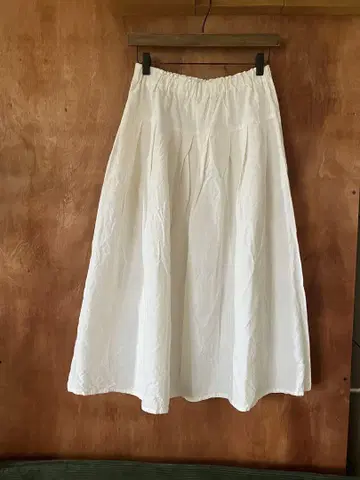 얀마 산업 아이즈 목화 턱 스커트 75cm 길이 화이트
