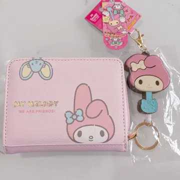 새상품 산리오 마이멜로디 두겹 지갑 초콜릿 러버 키 낚시릴