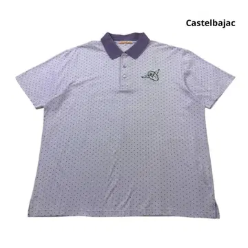 Castelbajac 피케 셔츠 도트 로고 자수 퍼플 보라색 50 표기