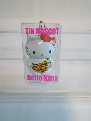 미사용 Hello Kitty TIN 마스코트 키링 호랑이 무늬 타잔 키티