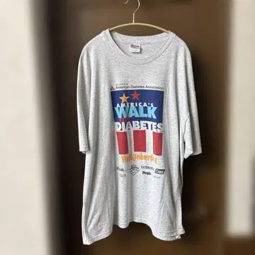 90s hanes 2장 택 이벤트용 코튼 폴리 티셔츠  그레이