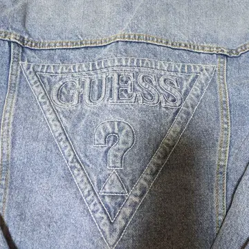 GUESS 데님 자켓 트라이앵글 로고