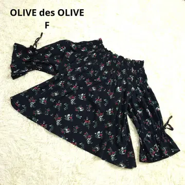 OLIVE des OLIVE 꽃무늬 블라우스 오프숄더 프릴 걸리시 F