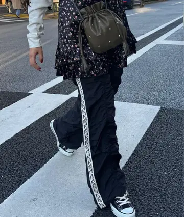CIAOPANIC 사이드 라인 셔링 나일론 팬츠