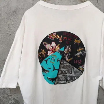백 자수 샷 SCHOTT 1913 자수 디자인 티셔츠 2XL