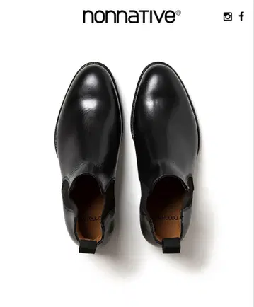 nonnative 블랙 사이드 고어 부츠 가죽 사이즈 8