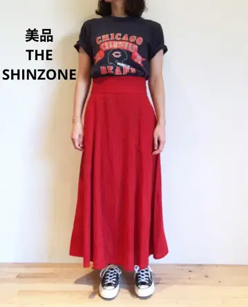 새상품급 THE SHINZONE 린넨 혼방 플레어 롱 스커트