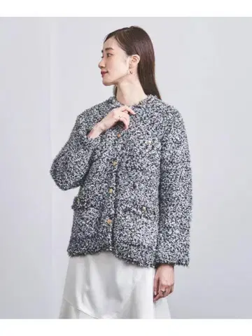 UNITED ARROWS 트위드 메탈 버튼 가디건