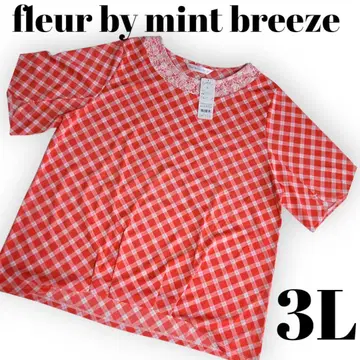새상품 mint breeze 깅엄 체크 튜닉 상의 3L 2XL