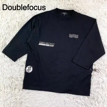 Doublefocus 블랙 컬러 프린트 디자인 티셔츠