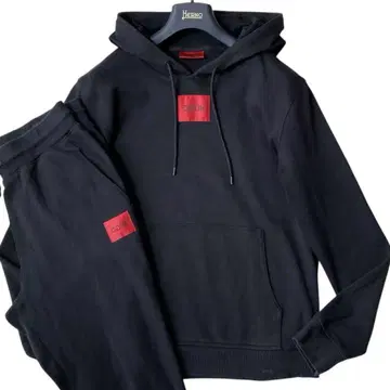 HUGO BOSS 셋업 맨투맨 센터 로고 L 상당 블랙