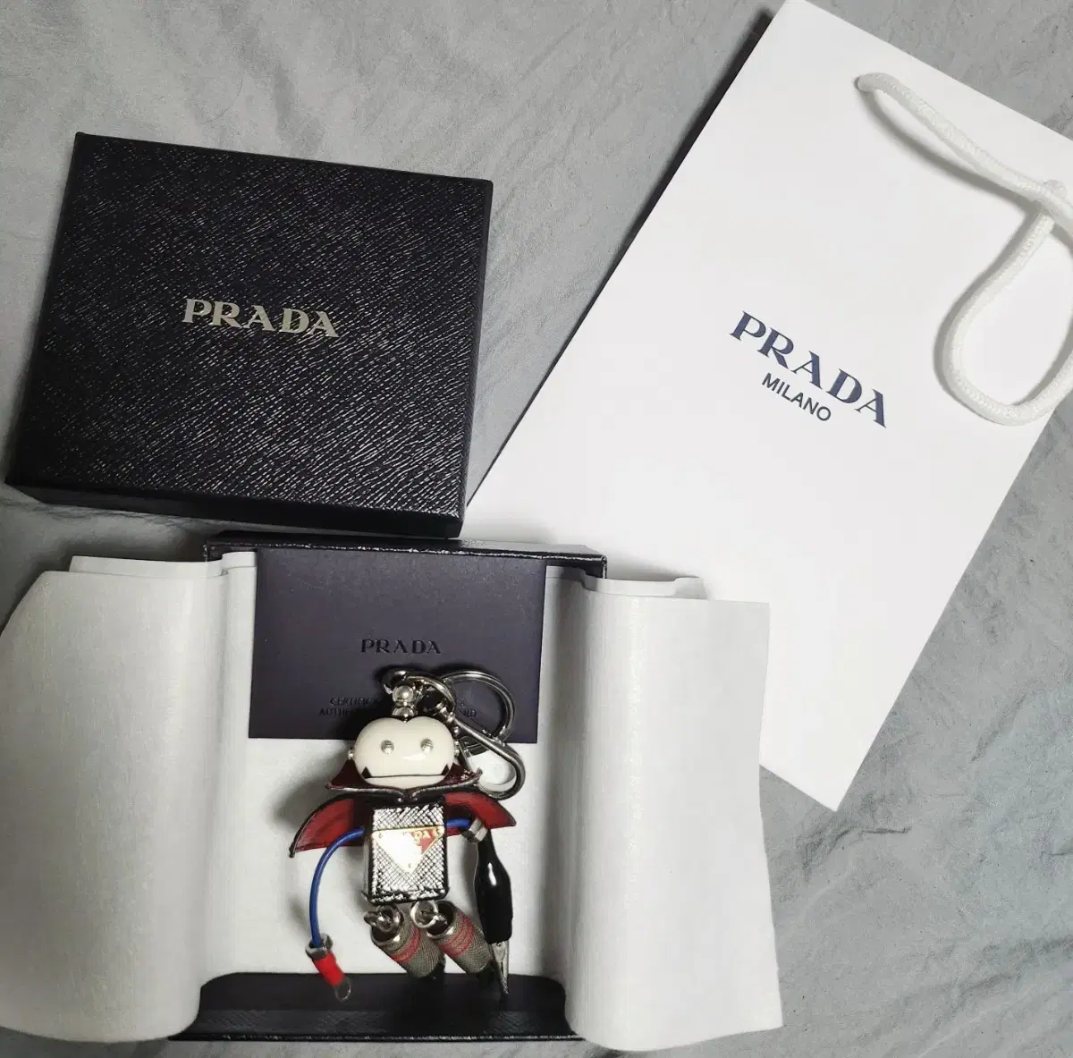 Prada Edward Robot Key Ring "Authentic"