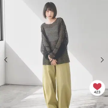 PBLIM PAGEBOY 메쉬 오버 탑 카키