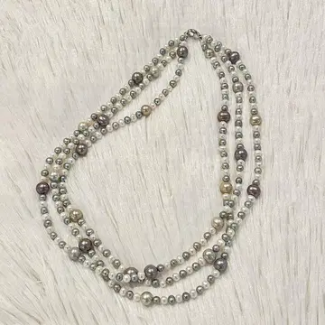 새상품급 진주 3중 레이어드 목걸이 멀티 컬러