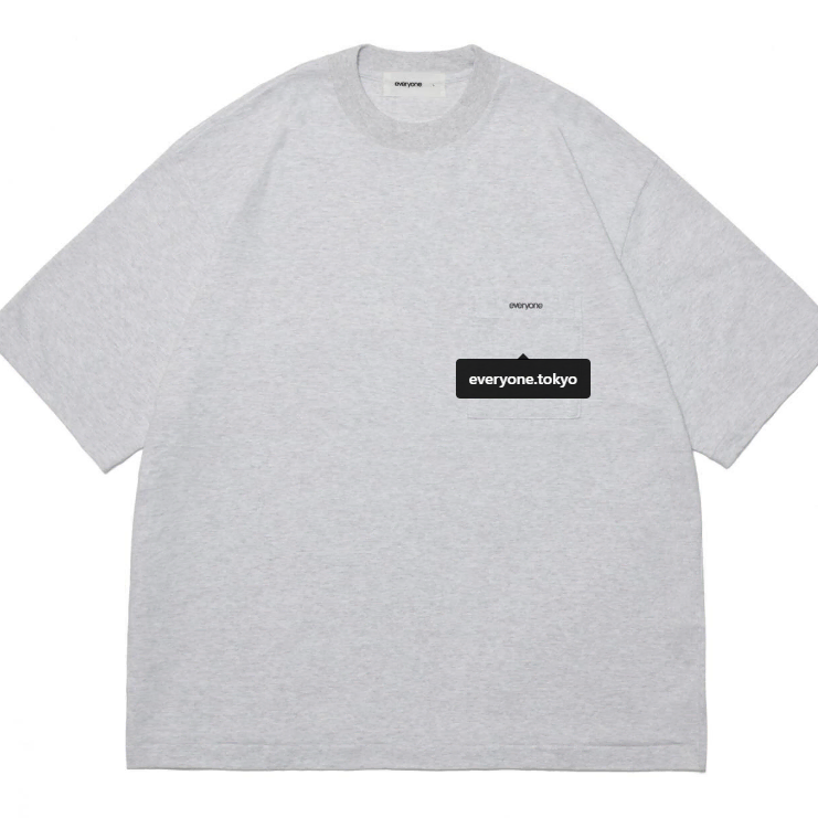 Everyone Tokyo 24ss Pocket T-shirt Ash Gray XL | Bunjang Global