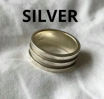 빈티지 더블 라인 실버 반지 SILVER 평면